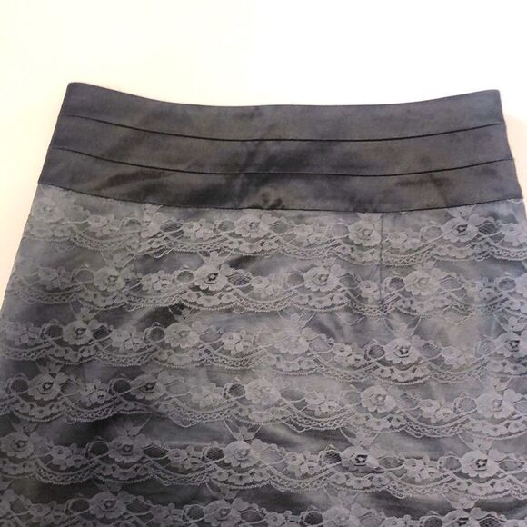 Women’s H & M Gray Lace Pencil  Skirt w/Zippered Back Size 8 - Picture 4 of 8